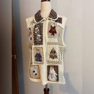 Ugly Christmas sweater. Christmas zippered sweater vest. Size L.